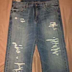 Levi Distressed Light Blue Jeans